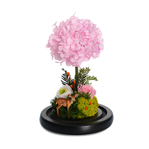 童话世界:永恒系列火烈鸟小鹿花园永生花微景观